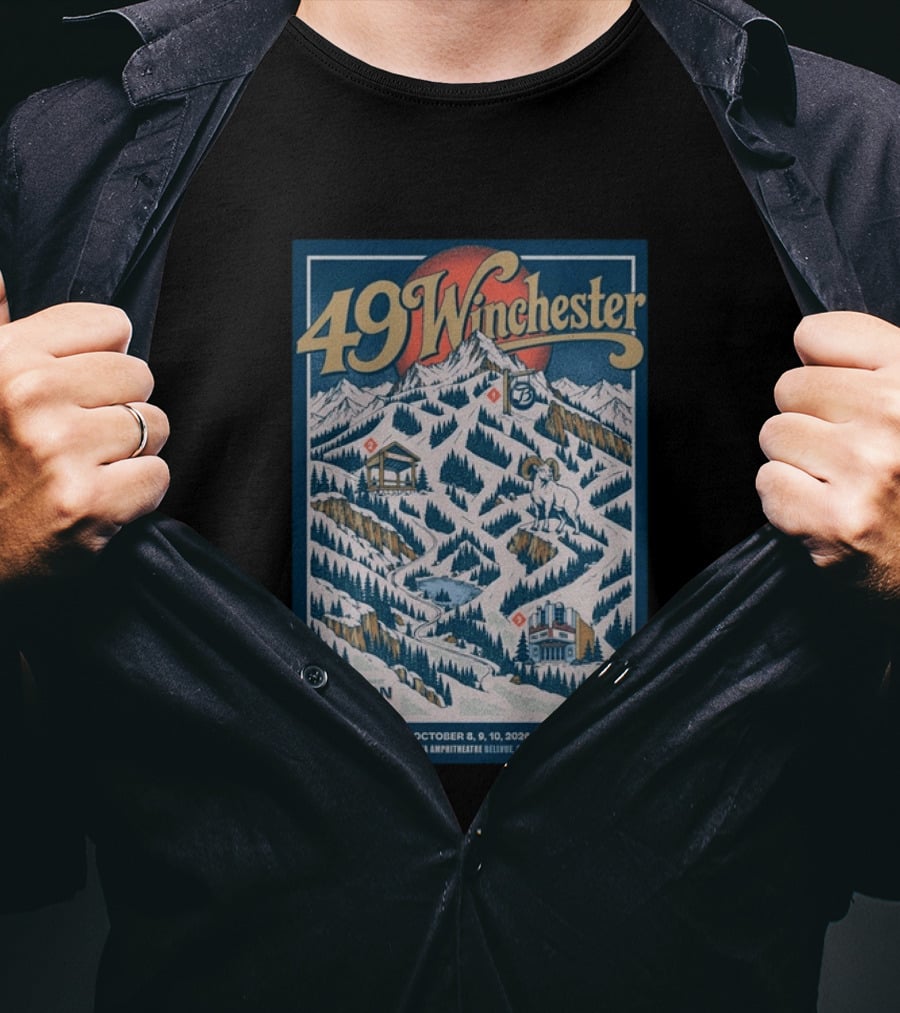 49 Winchester Aspen CO Landon Smith October 8 10 2026 Mishawaka Amphitheatre Belly Up Gothic Theatre Denver T-Shirt