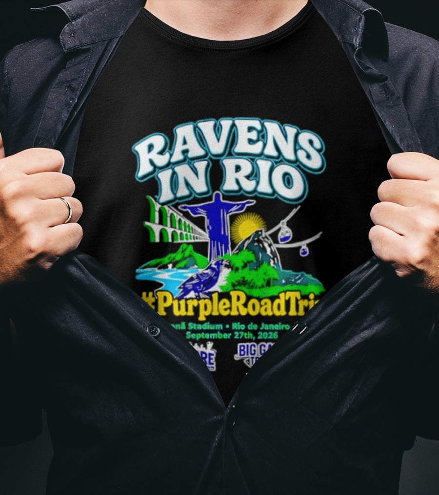 Ravens In Rio #PurpleRoadTrip Maracana Stadium September 27th 2026 T-Shirt