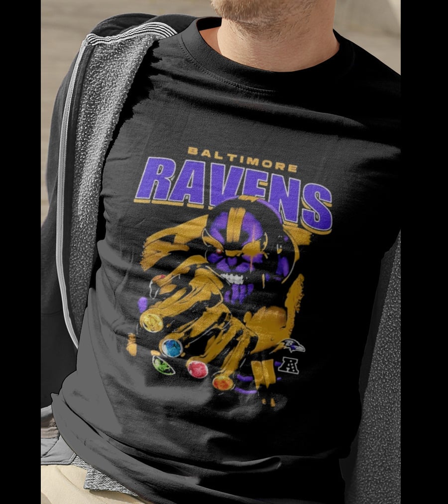 Baltimore Ravens Thanos Gauntlet Infinity Stones AFC T-Shirt