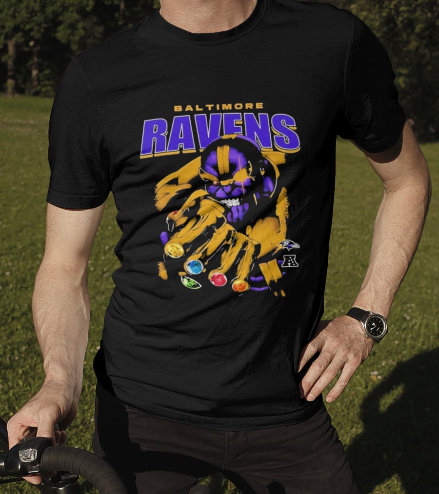 Baltimore Ravens Thanos Gauntlet Infinity Stones AFC T-Shirt