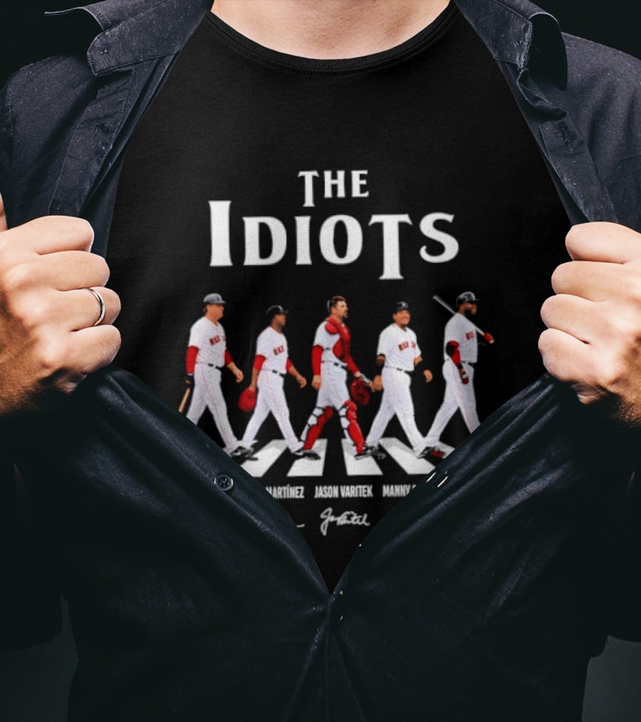 Boston Red Sox The Idiots Abbey Road Baseball Players Signatures T-Shirt