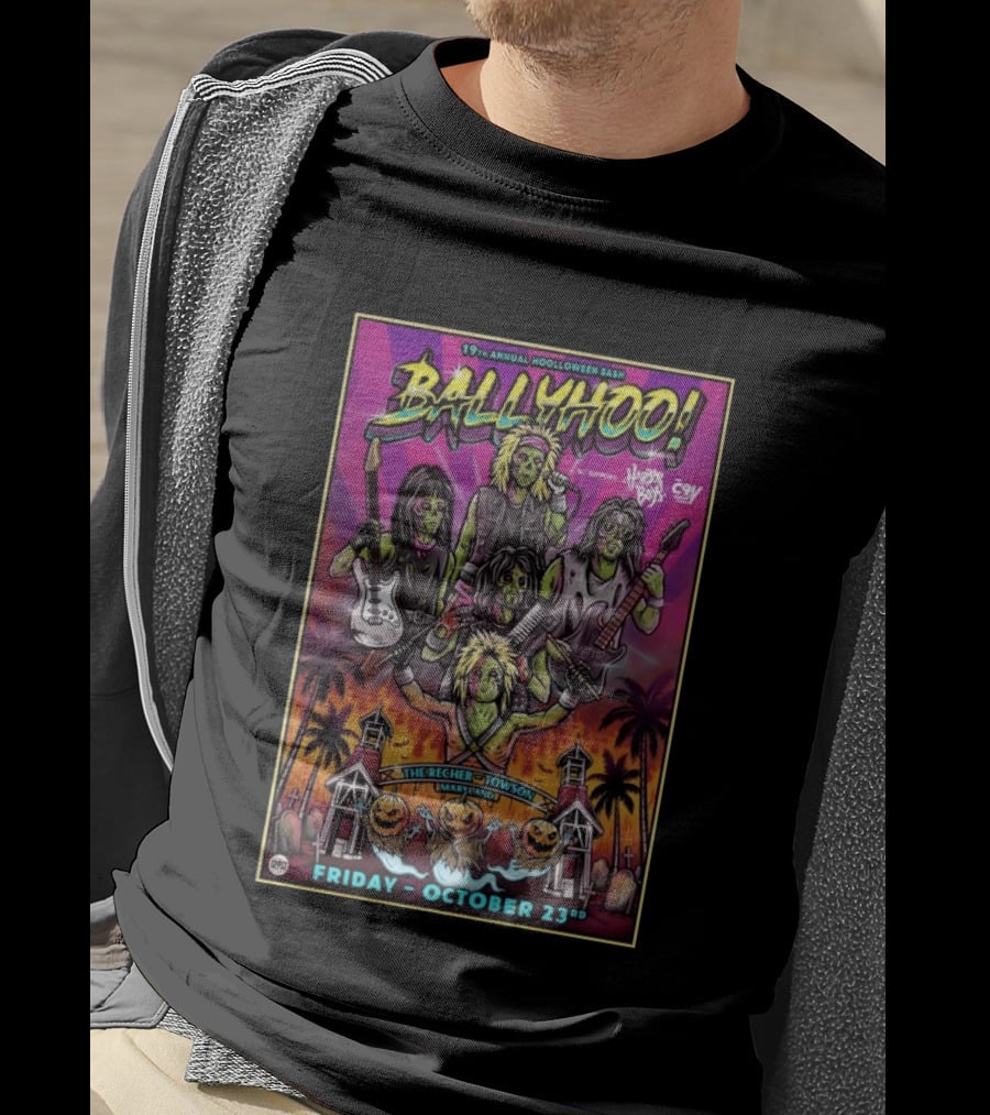 Ballyhoo! 19th Annual Hooloween Bash Recher Towson Friday October 23rd 2026 Halloween Skeleton Zombies T-Shirt