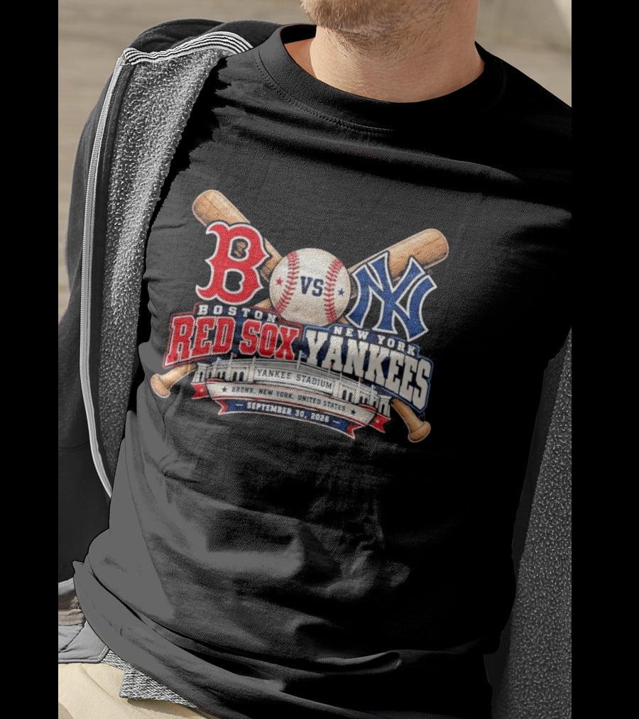 Boston Red Sox Vs New York Yankees Yankee Stadium Bronx September 30 2026 T-Shirt