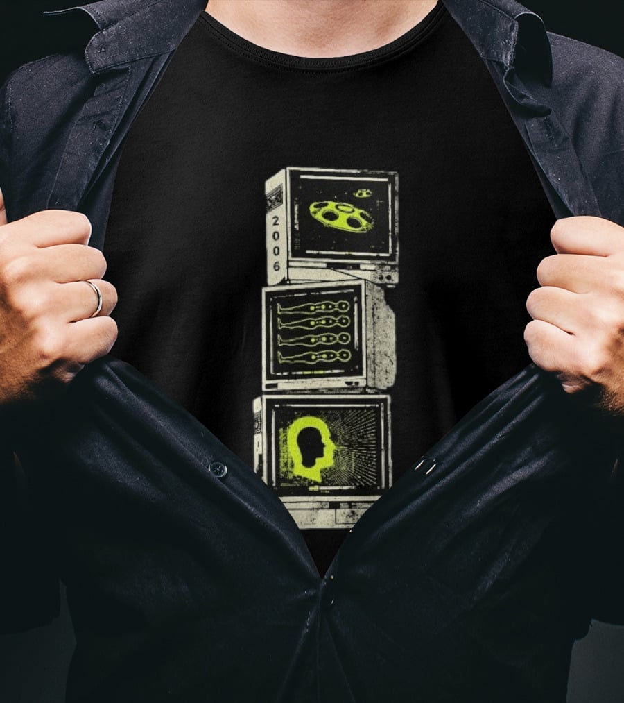 Brand New The Devil And God Are Raging Inside Me 2006 Signal Stack Retro Monitors T-Shirt