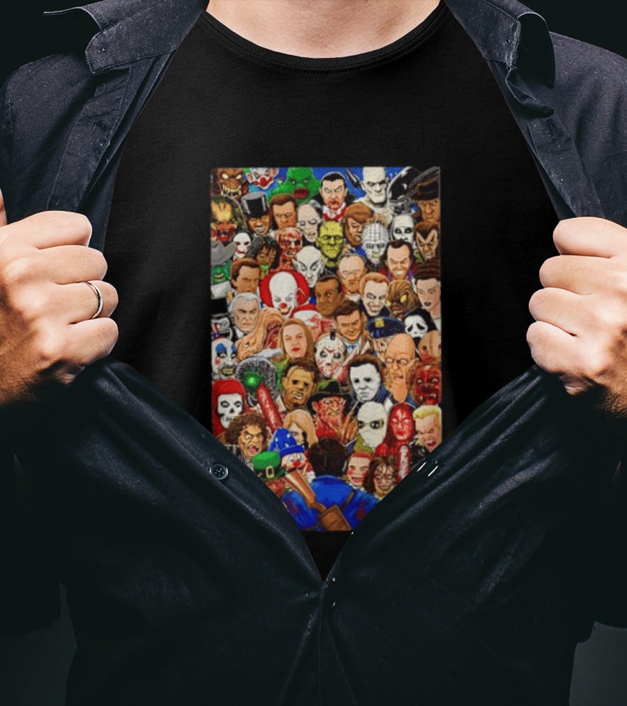 Horror Movie Icons Collage Halloween 2026 Collection T-Shirt