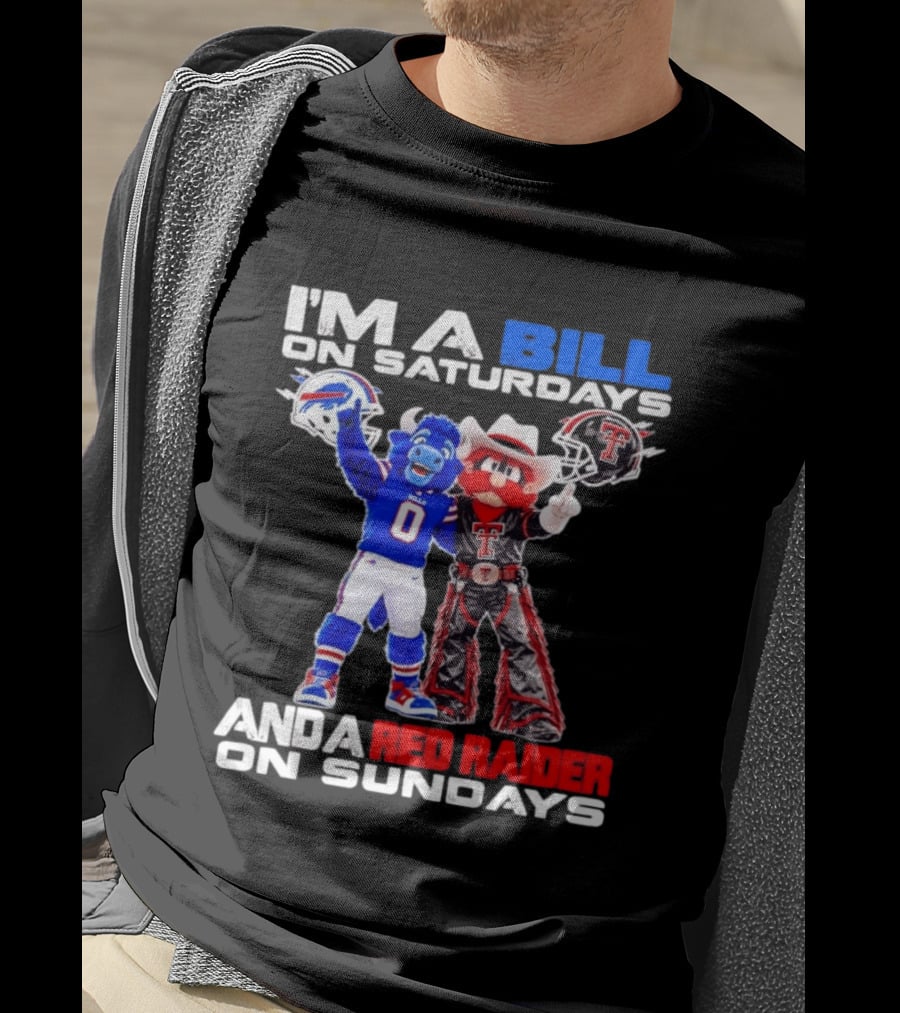 Buffalo Bills And Texas Tech Red Raiders Football Weekend Mascots Fan T-Shirt