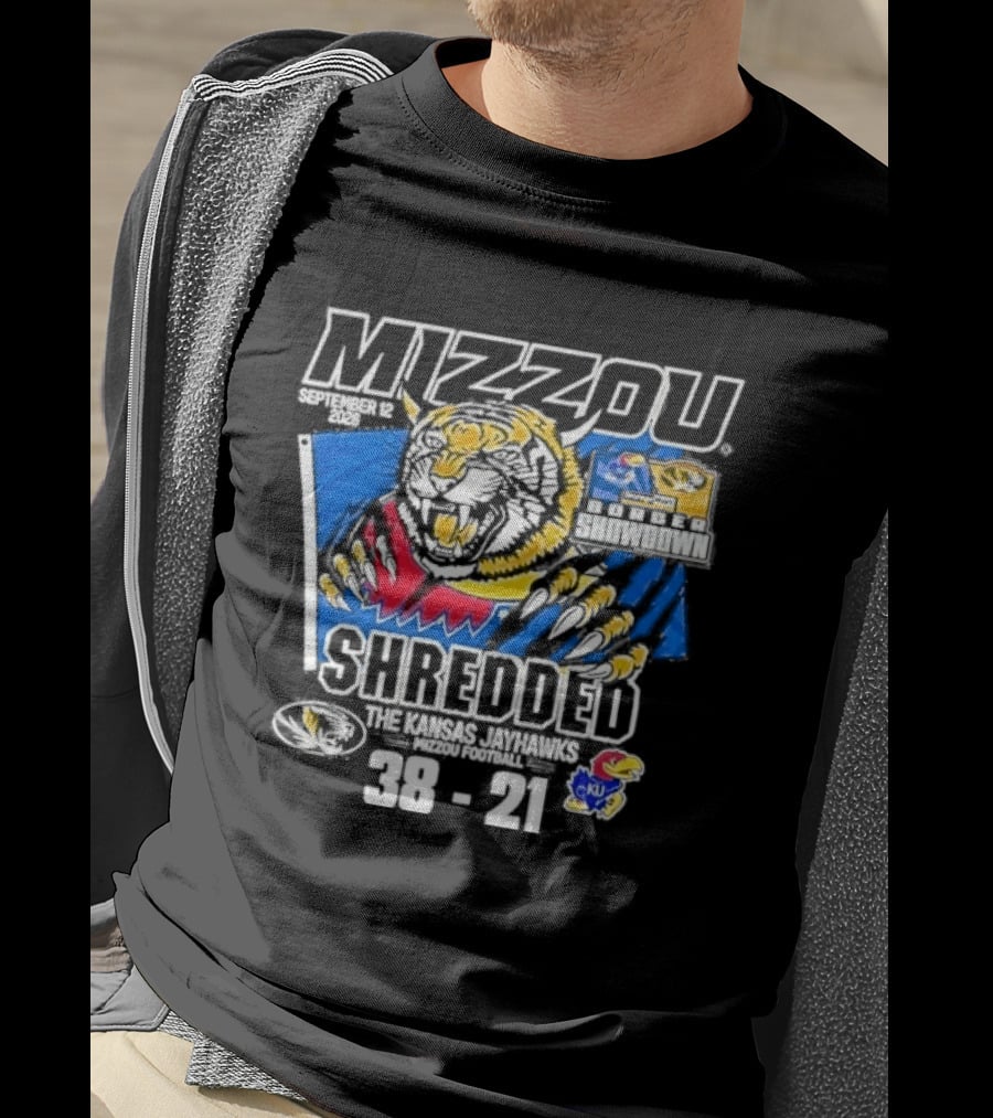 Mizzou Tigers Football Shredded Victory Over KU 2026 Score T-Shirt