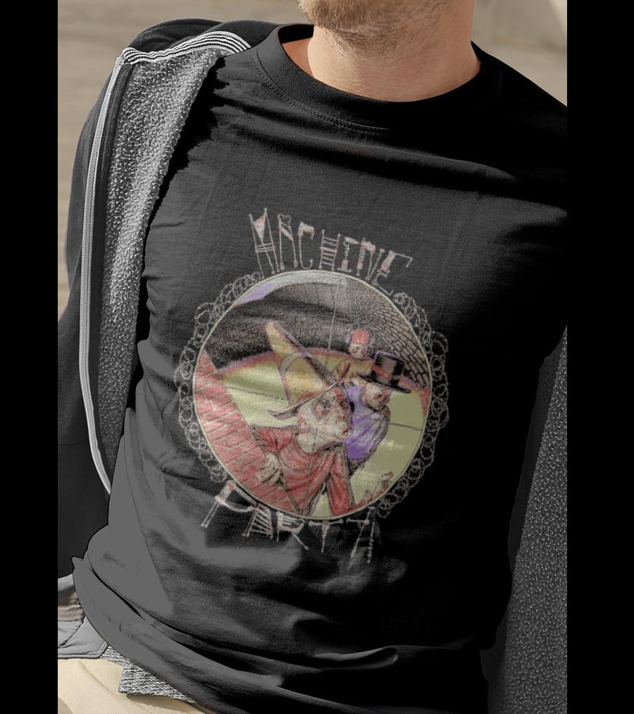 Machine Party Heads Up Comic Style Characters Retro Scene T-Shirt