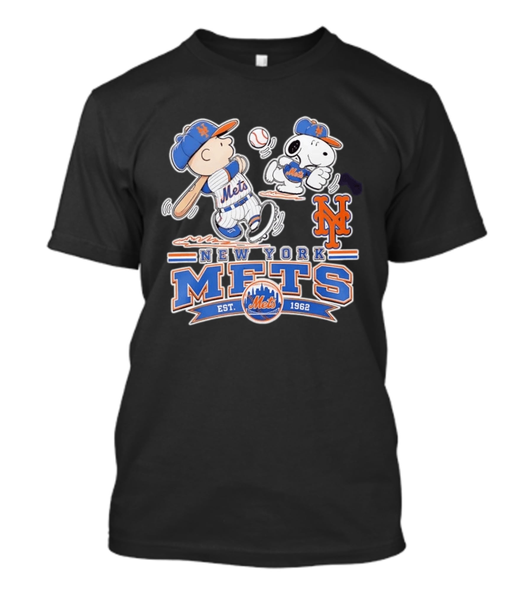 Charlie Brown Snoopy New York Mets Baseball Est 1962 T-Shirt