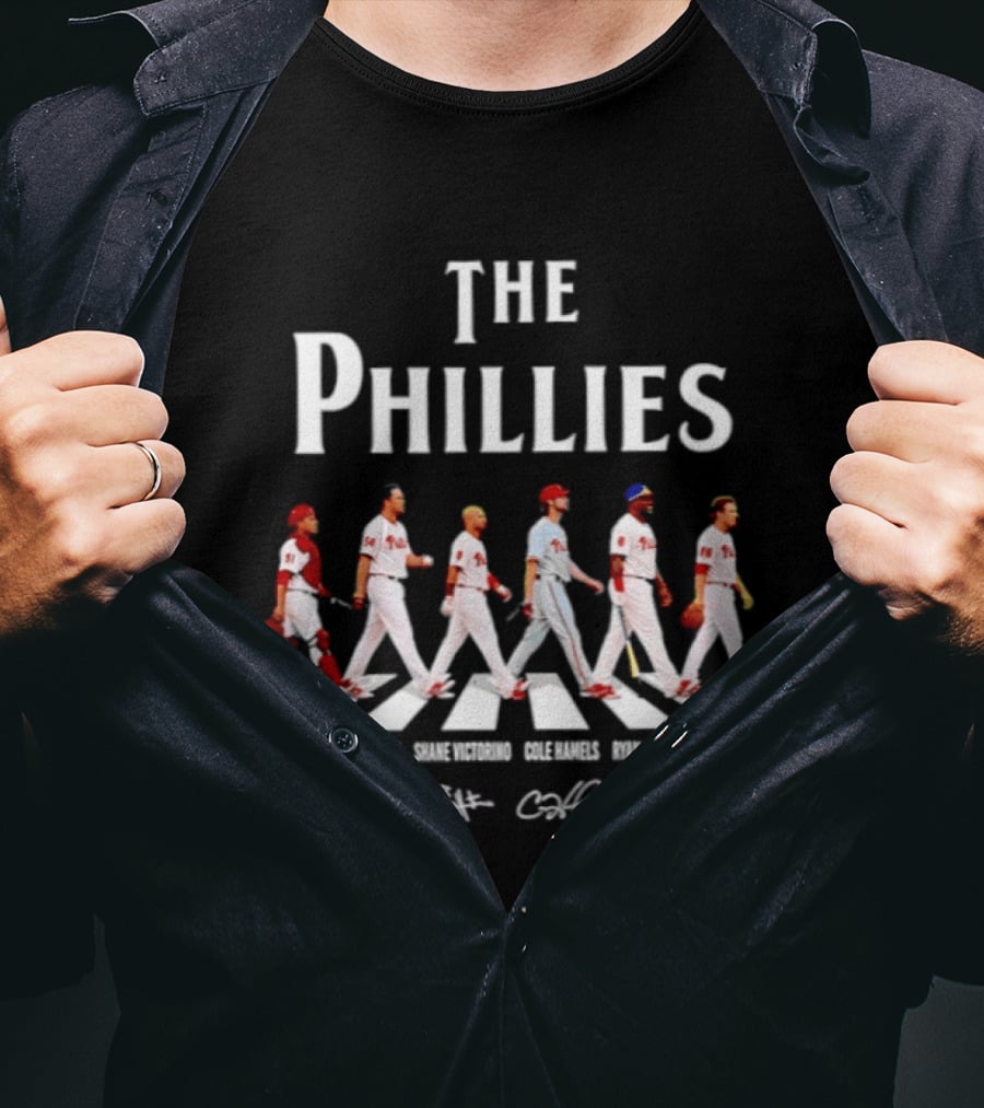Philadelphia Phillies Abbey Road Player Signatures T-Shirt