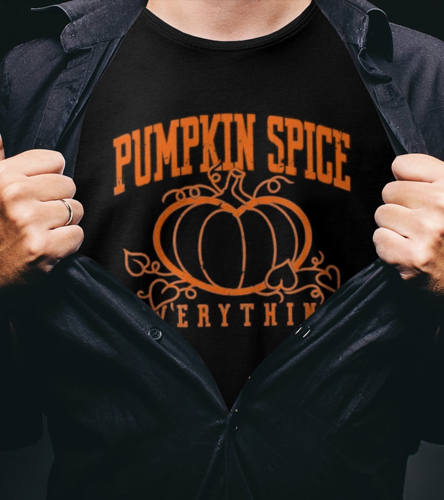 Pumpkin Spice Everything Distressed Fall Season T-Shirt