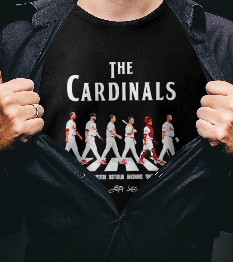 The Cardinals Abbey Road St. Louis Baseball Team Players Crossing T-Shirt