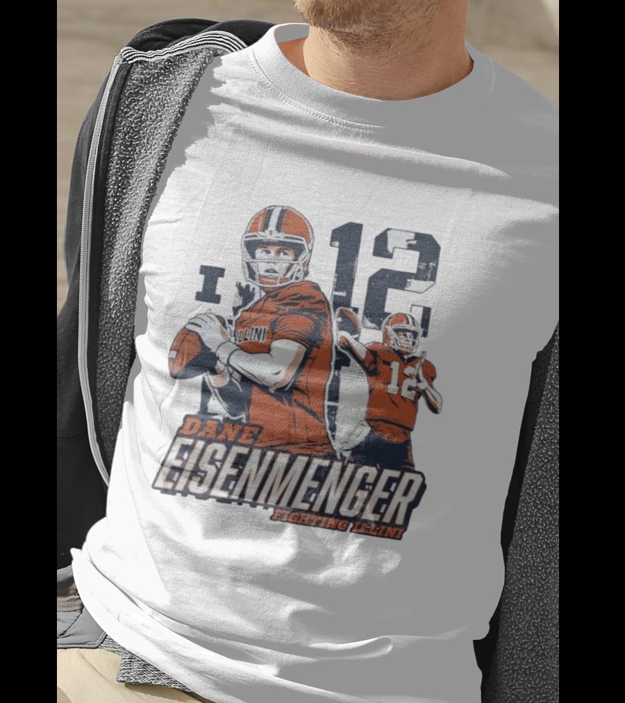 Dane Eisenmenger No 12 Illinois Fighting Illini Football T-Shirt