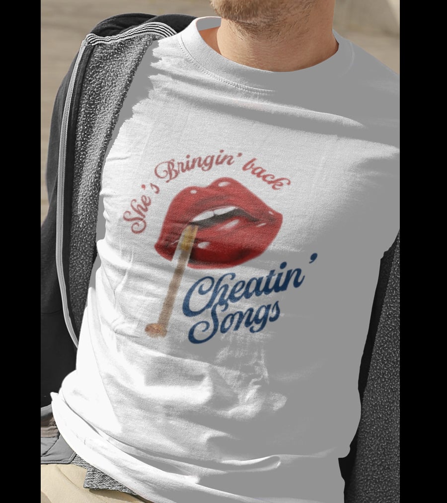 Midland She's Bringin' Back Cheatin' Songs Red Lips Matchstick T-Shirt