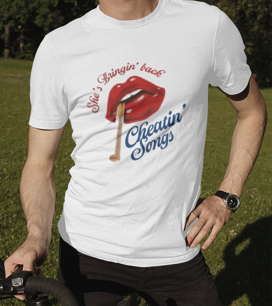 Midland She's Bringin' Back Cheatin' Songs Red Lips Matchstick T-Shirt