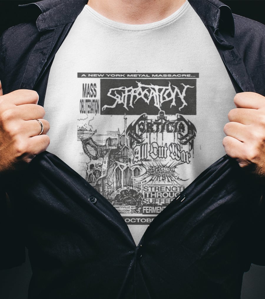 Original Suffocation Amityville New York Metal Massacre October 3rd 2026 Amityville Music Hall NY T-Shirt