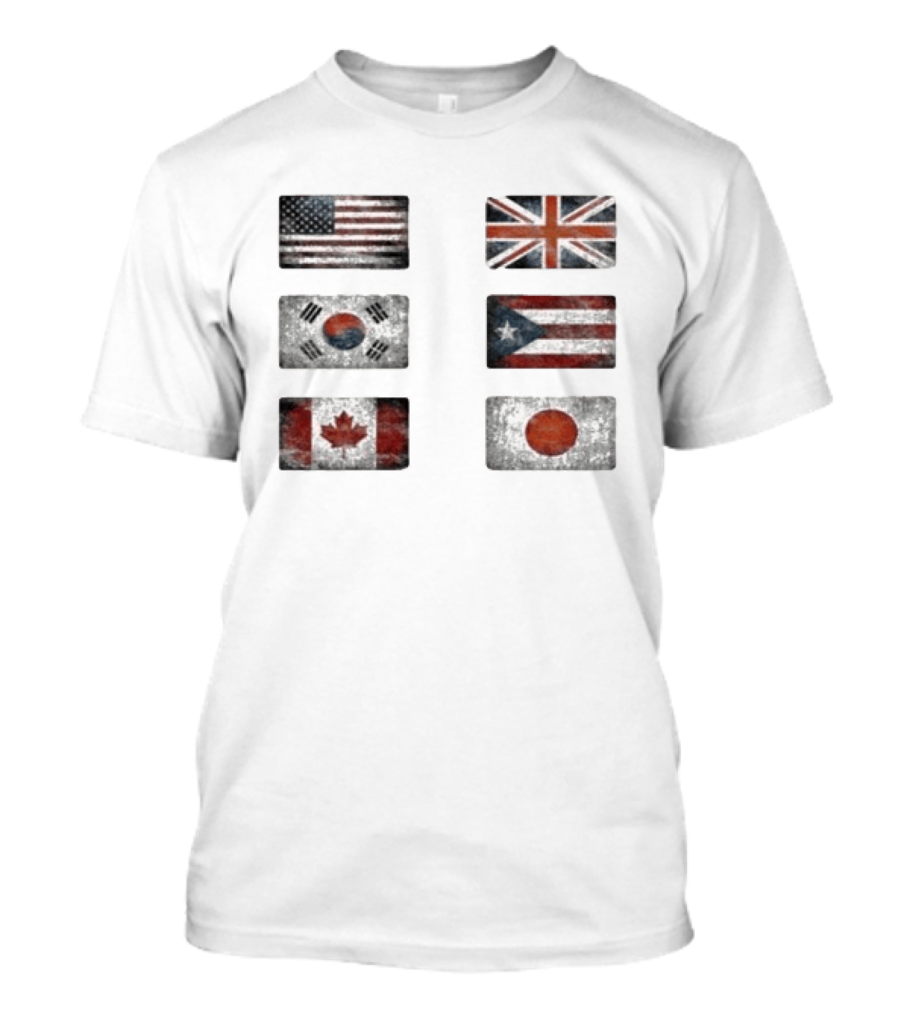 Stealthny Floor 914 World Tour United States United Kingdom South Korea Puerto Rico Canada Japan Flags T-Shirt