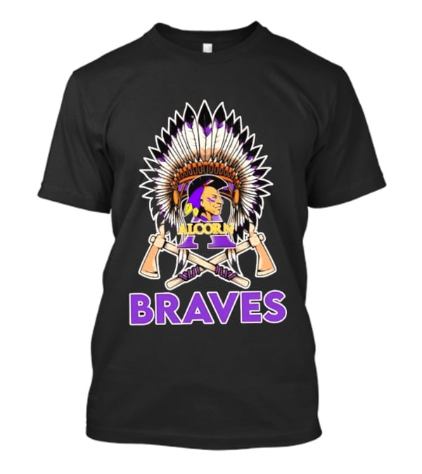 Alcorn State Braves 2026 Native Heritage Feathered Headdress And Axes T-Shirt