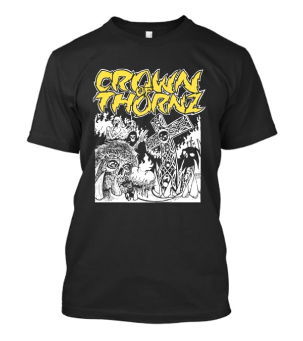 Crown Of Thornz Beyond Human Store No Remorse Graphic Text Cross T-Shirt