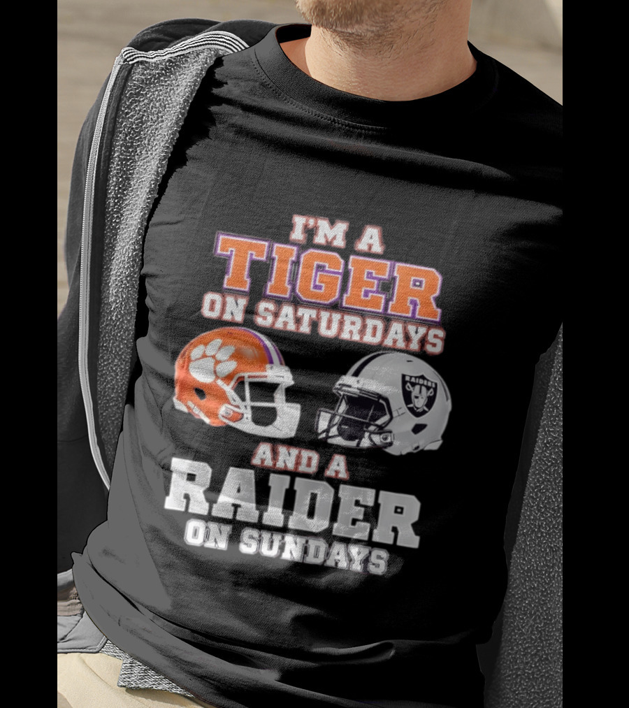Clemson Tiger Saturdays Raider Sundays Football Fan Helmets T-Shirt