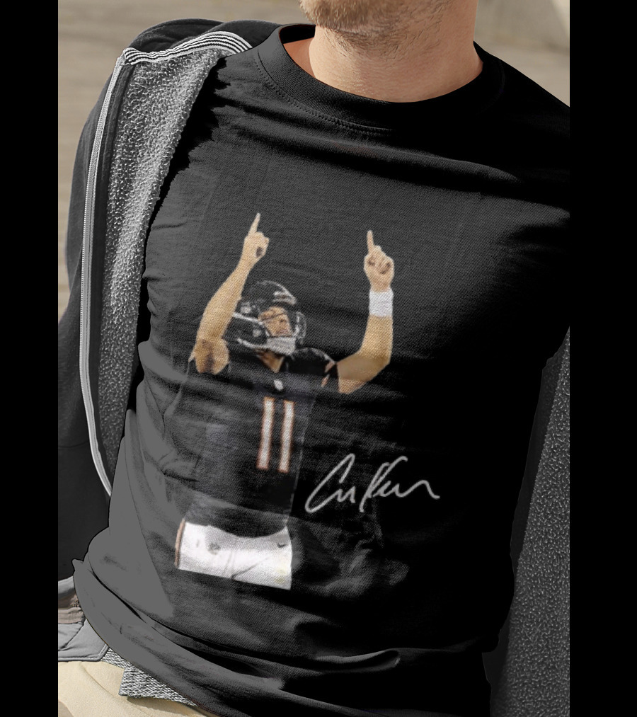 Case Keenum 11 Chicago Bears Football Player Signature Pointing Up T-Shirt