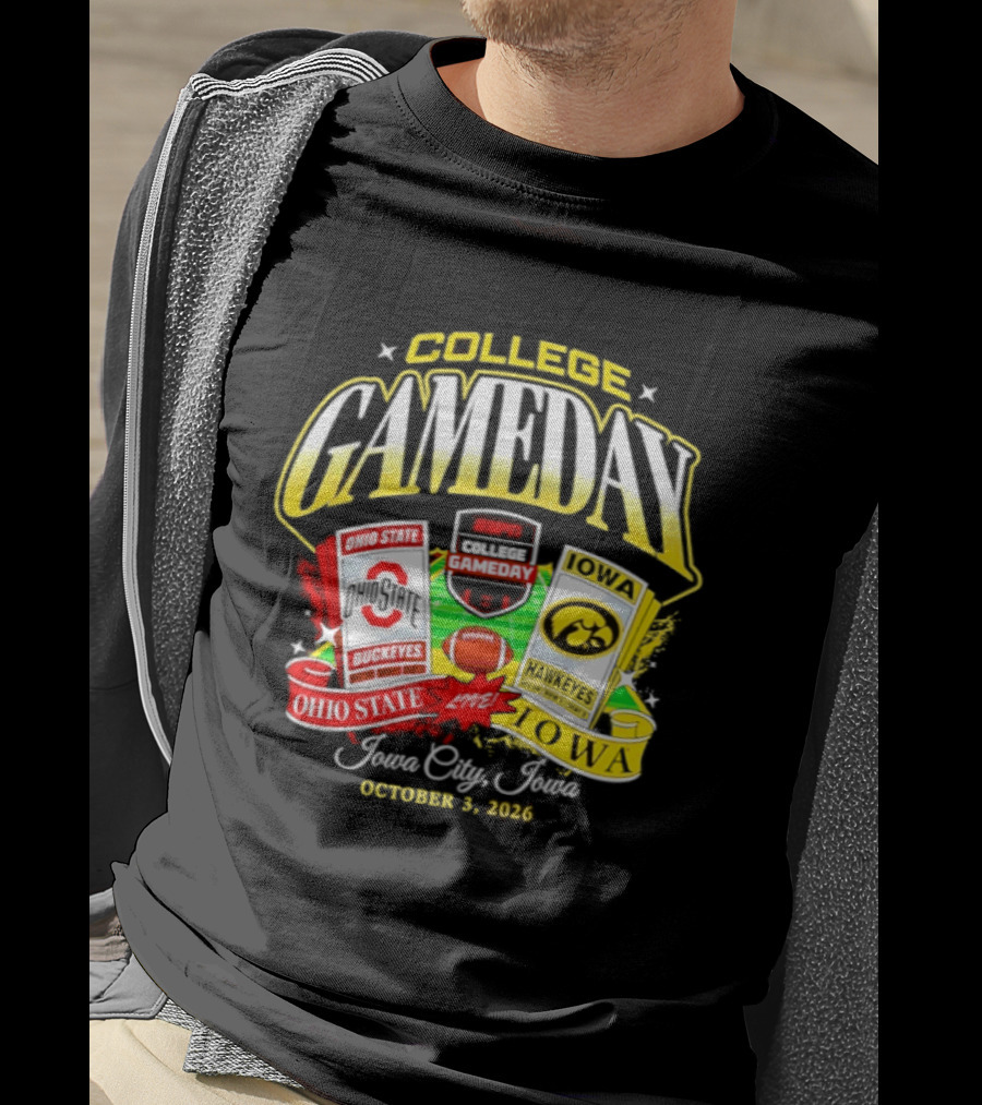 Ohio State Buckeyes Vs Iowa Hawkeyes College GameDay Iowa City Ticket October 3, 2026 T-Shirt