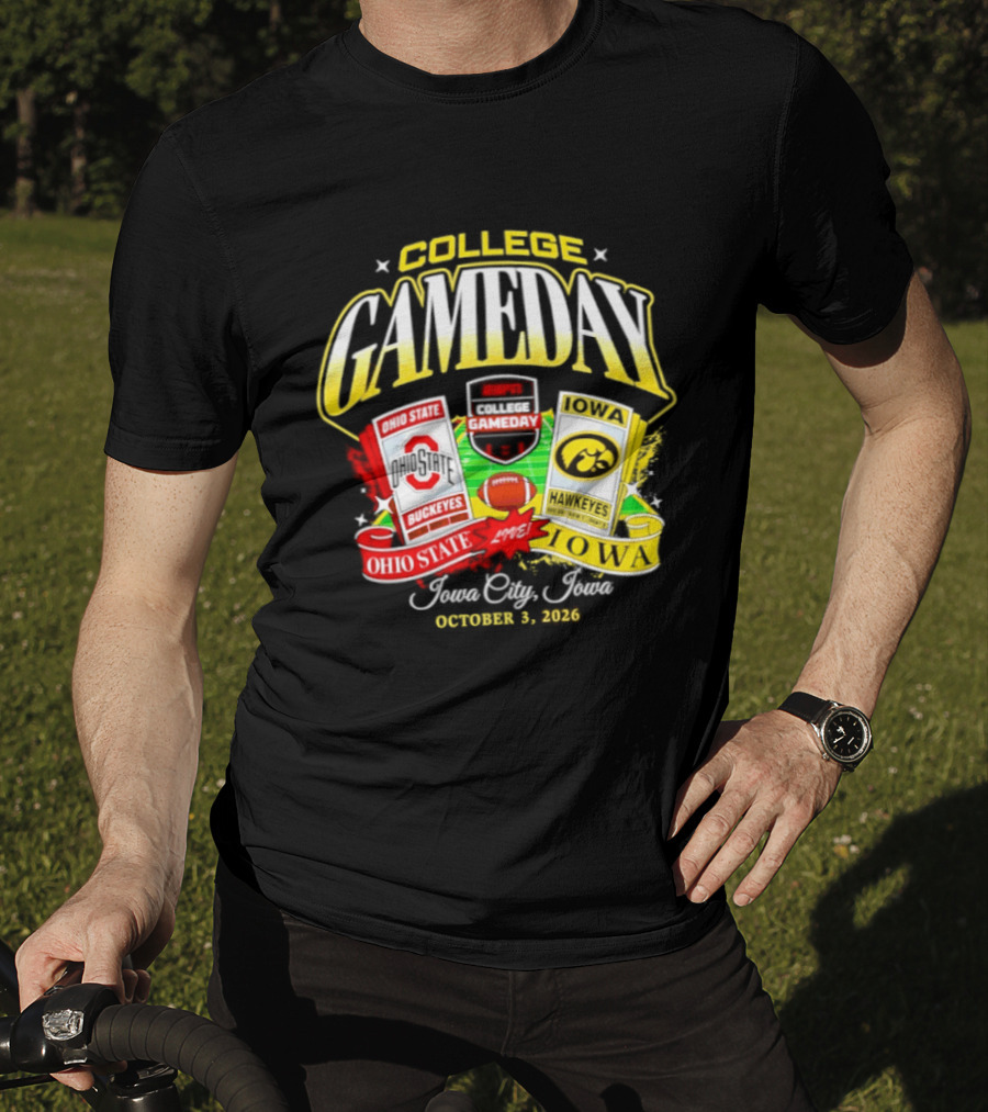 Ohio State Buckeyes Vs Iowa Hawkeyes College GameDay Iowa City Ticket October 3, 2026 T-Shirt