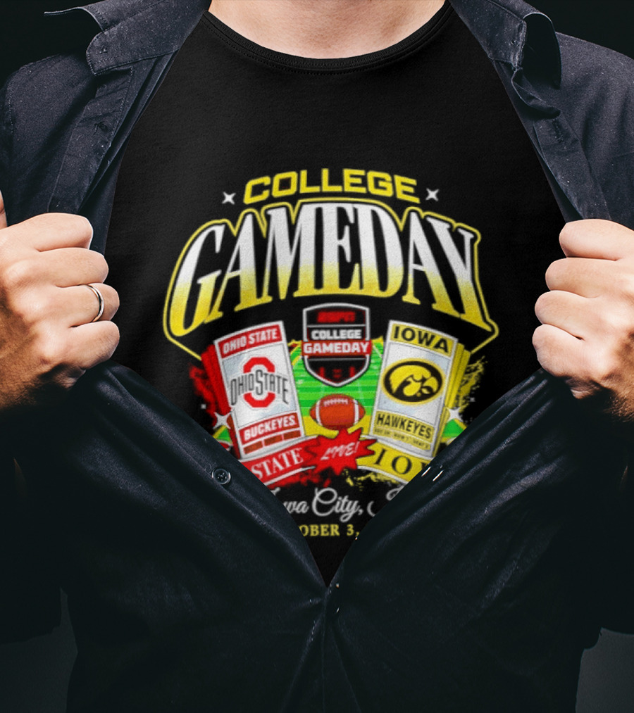 Ohio State Buckeyes Vs Iowa Hawkeyes College GameDay Iowa City Ticket October 3, 2026 T-Shirt