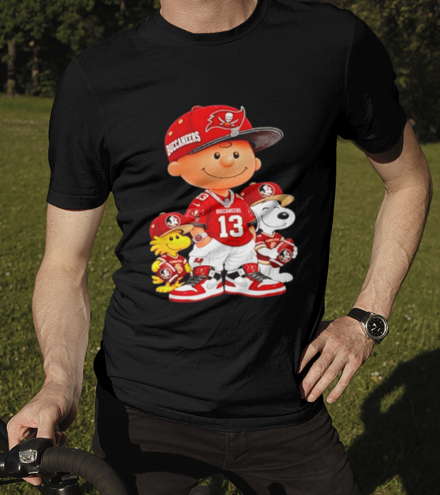Charlie Brown 13 Snoopy Woodstock Buccaneers Florida State T-Shirt