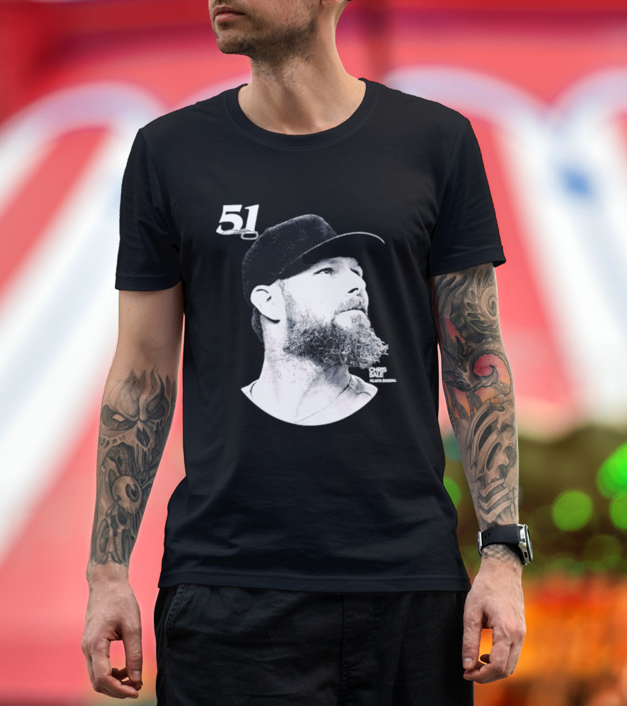 Chris Sale 51 Atlanta Braves Lineage Series T-Shirt