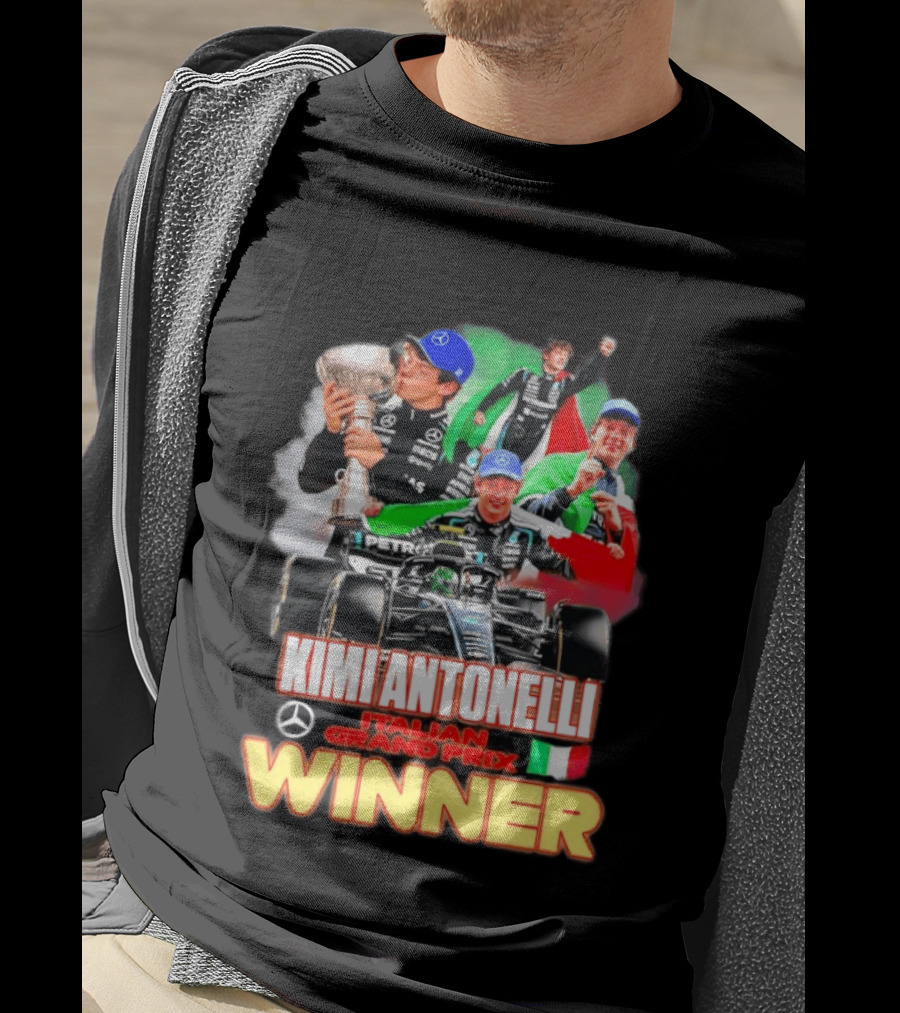 Kimi Antonelli Italian Grand Prix Winner Mercedes Racing Celebration T-Shirt