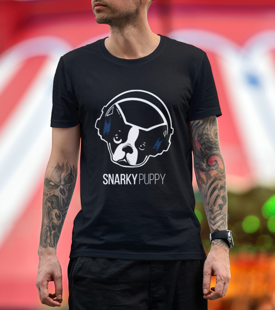 Snarky Puppy Dog With Headphones Music T-Shirt