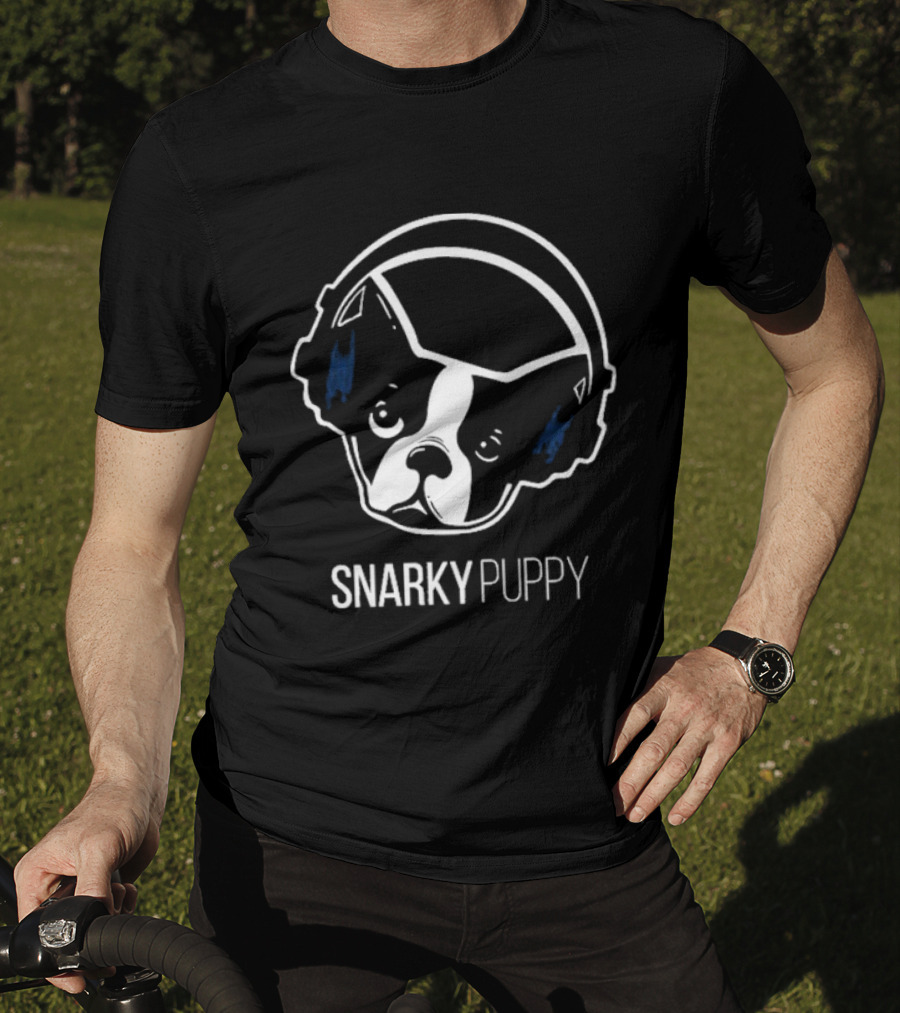 Snarky Puppy Dog With Headphones Music T-Shirt