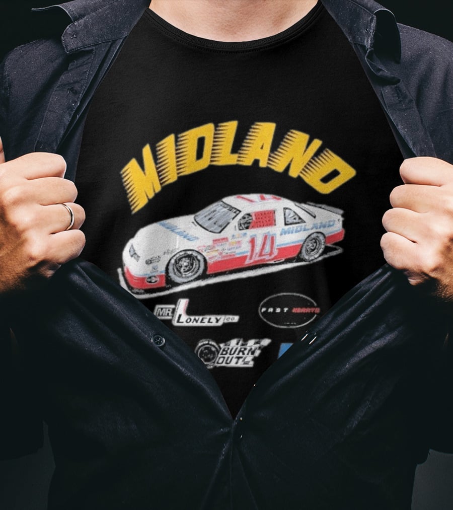 Midland Racing Team Car Fast Wheels Mr. Lonely Co. Burnout DP Driving People 14 Gears T-Shirt