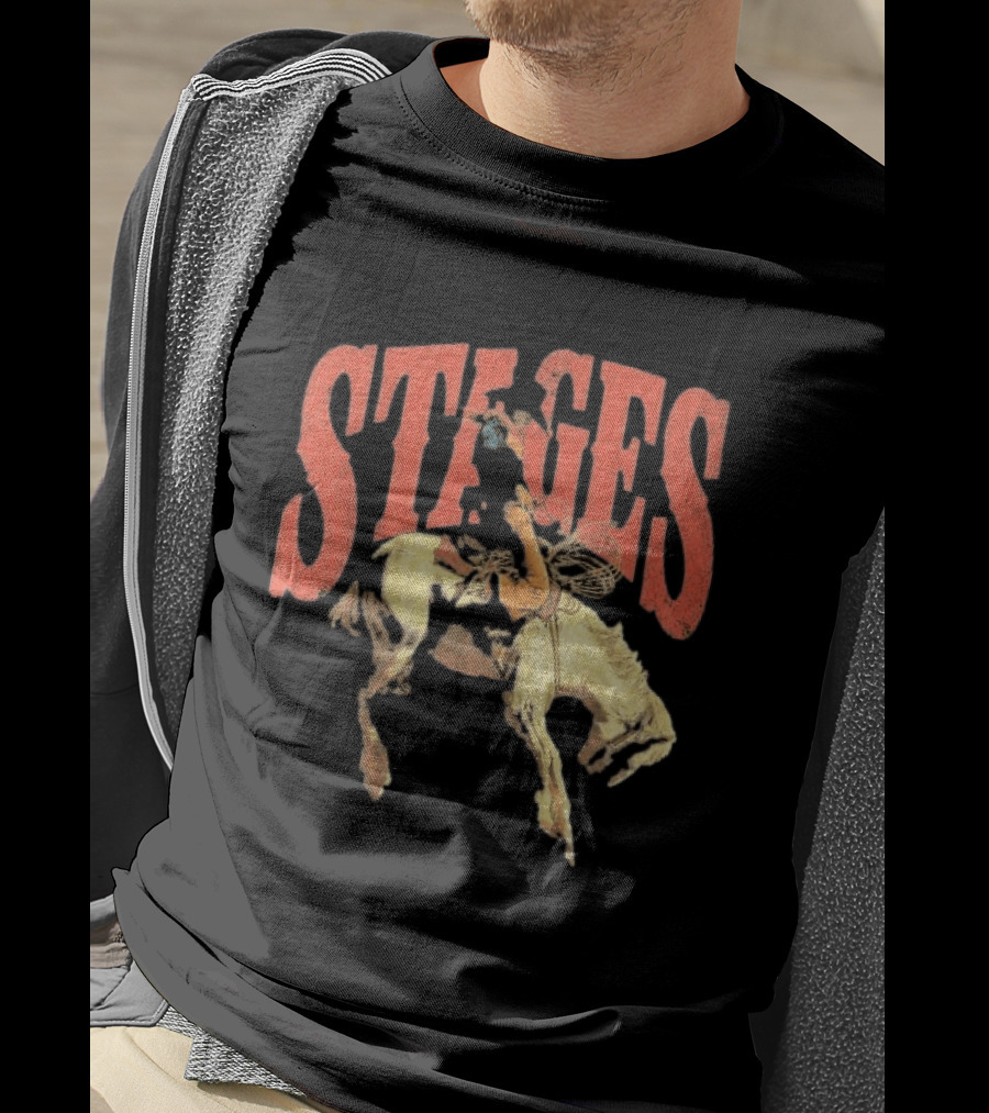 Stages Rodeo Cowboy And Horse Action T-Shirt