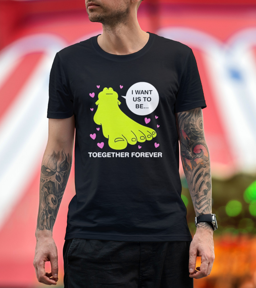 Frog I Want Us To Be Toegether Forever Pink Hearts T-Shirt