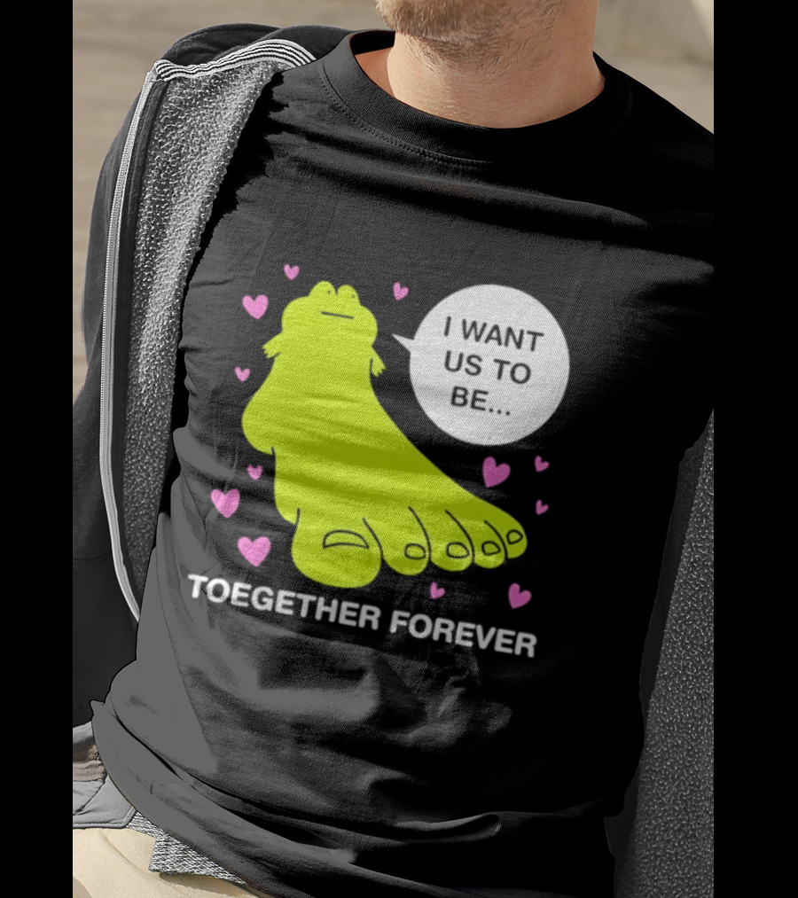 Frog I Want Us To Be Toegether Forever Pink Hearts T-Shirt