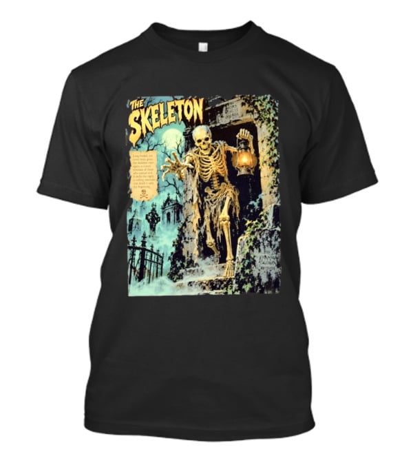 The Skeleton Mors Vincit Omnia Sic Transit Gloria Mundi Lantern Night Scene T-Shirt