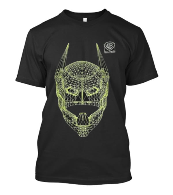 WB Games Neon Green Wireframe Batman Mask T-Shirt