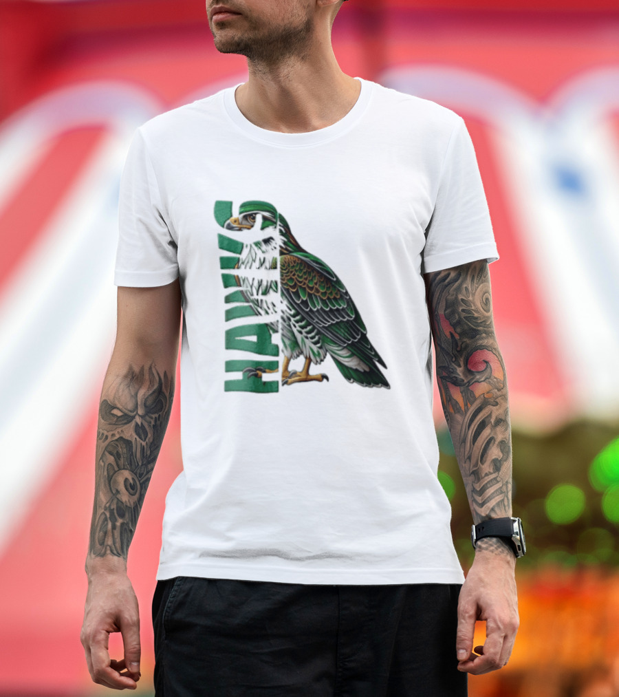 Atlanta Hawks Green Brown Hawk Bird Profile View T-Shirt
