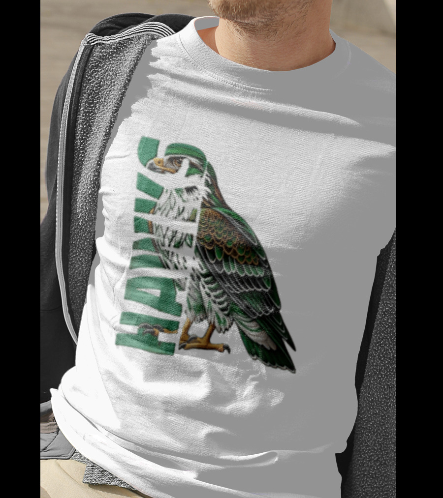 Atlanta Hawks Green Brown Hawk Bird Profile View T-Shirt