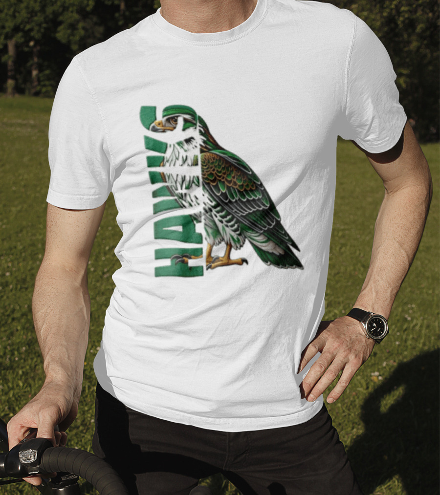 Atlanta Hawks Green Brown Hawk Bird Profile View T-Shirt
