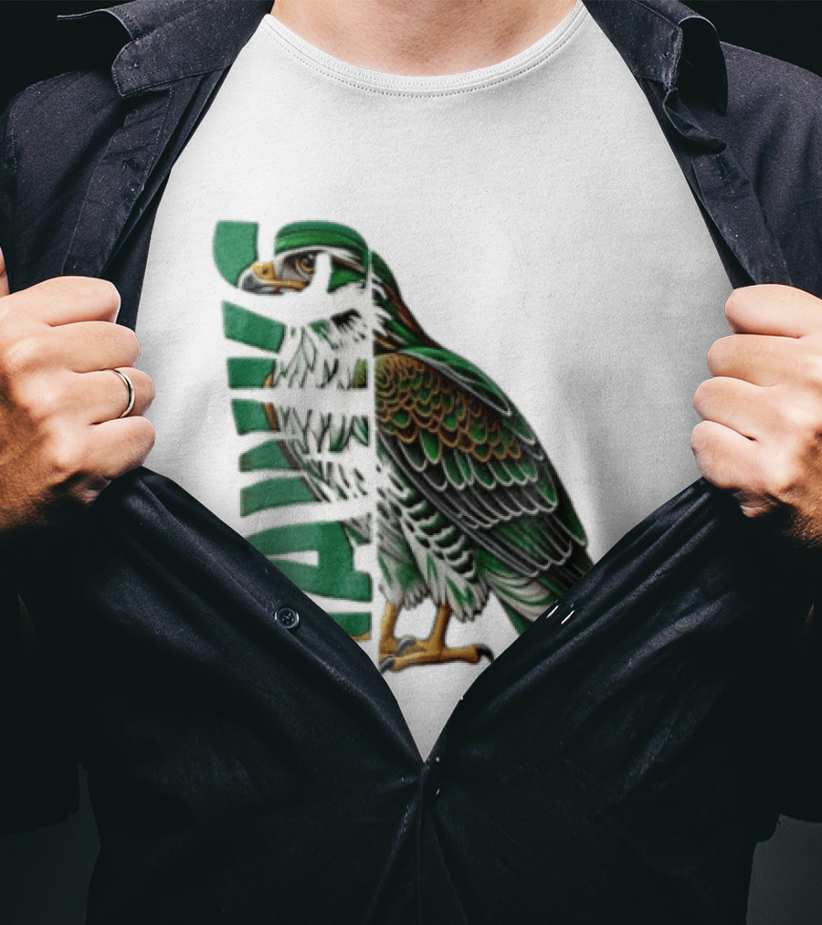 Atlanta Hawks Green Brown Hawk Bird Profile View T-Shirt