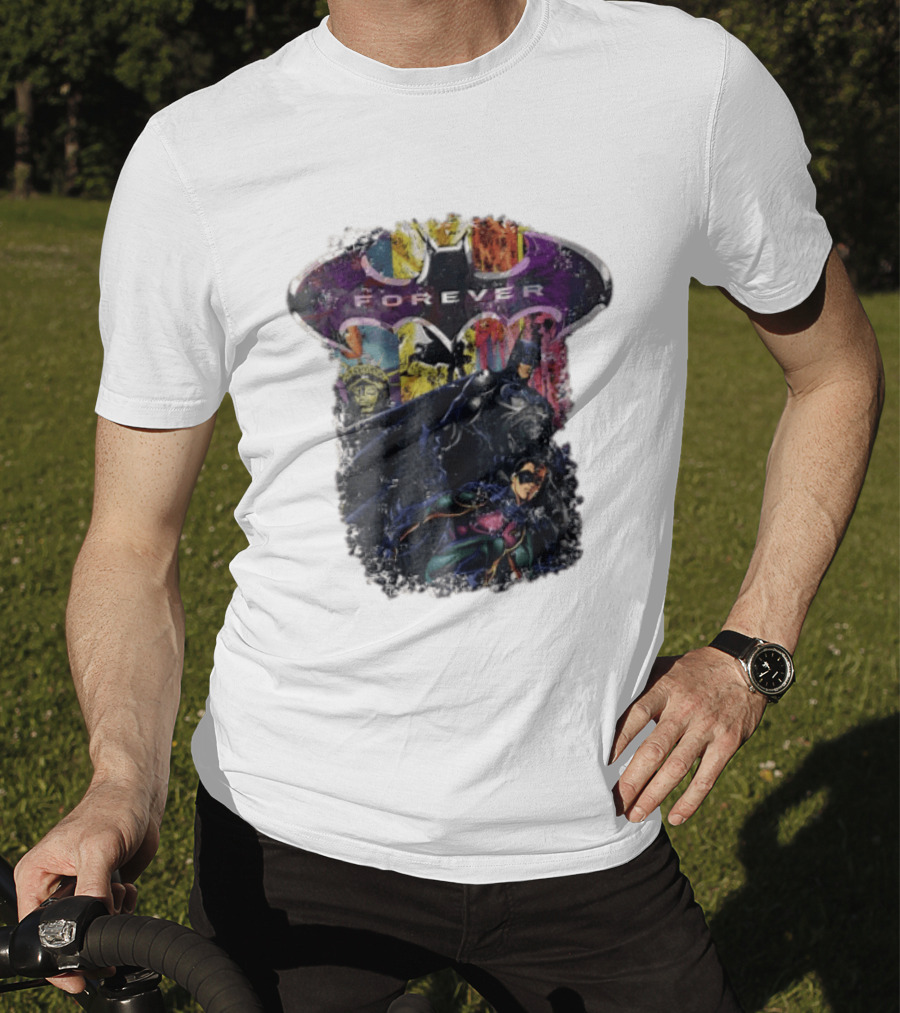 Batman Forever Movie Heroes Art Villains And Allies T-Shirt