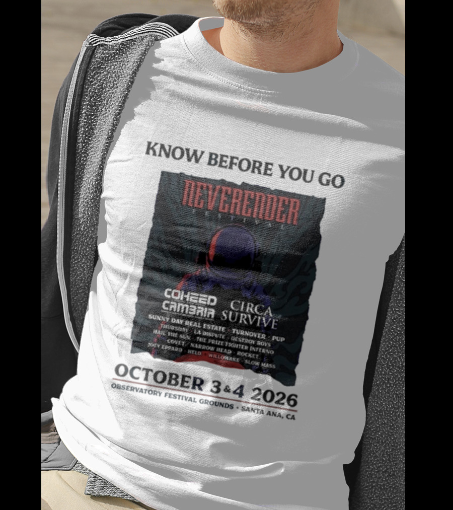Neverender Coheed And Cambria Festival 2026 October Santa Ana Observatory Grounds T-Shirt