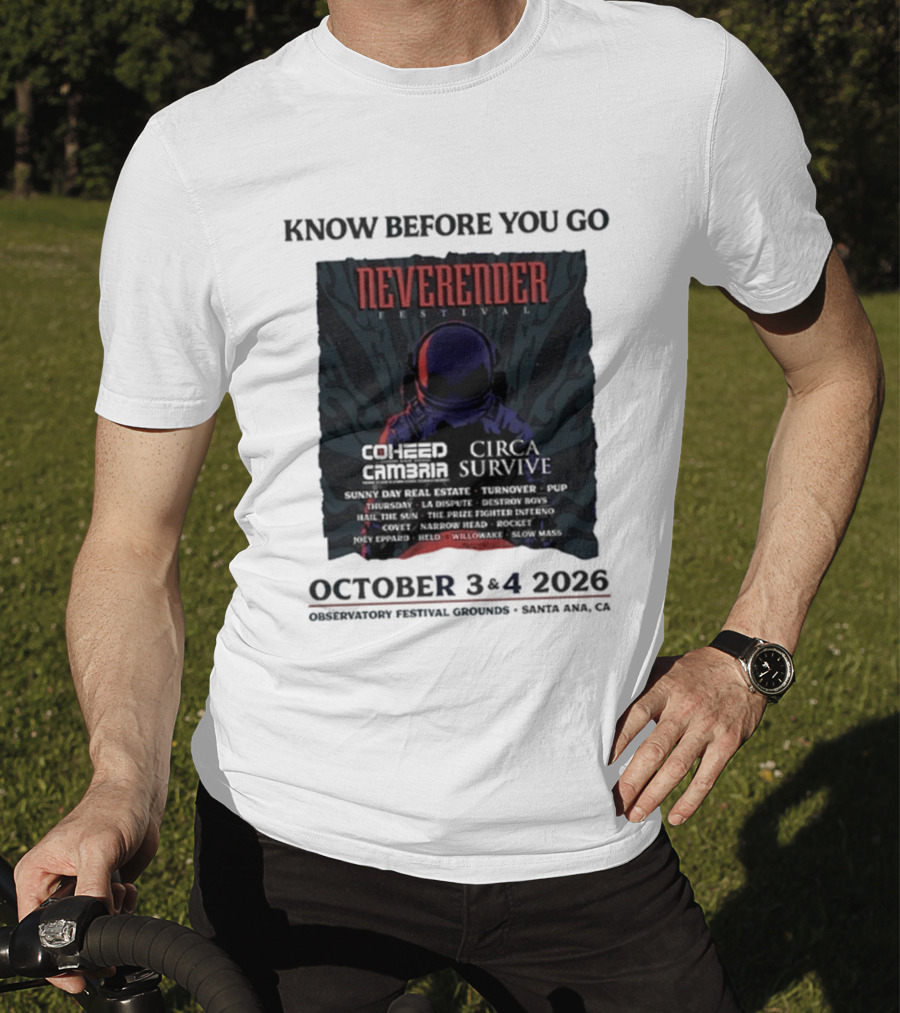 Neverender Coheed And Cambria Festival 2026 October Santa Ana Observatory Grounds T-Shirt