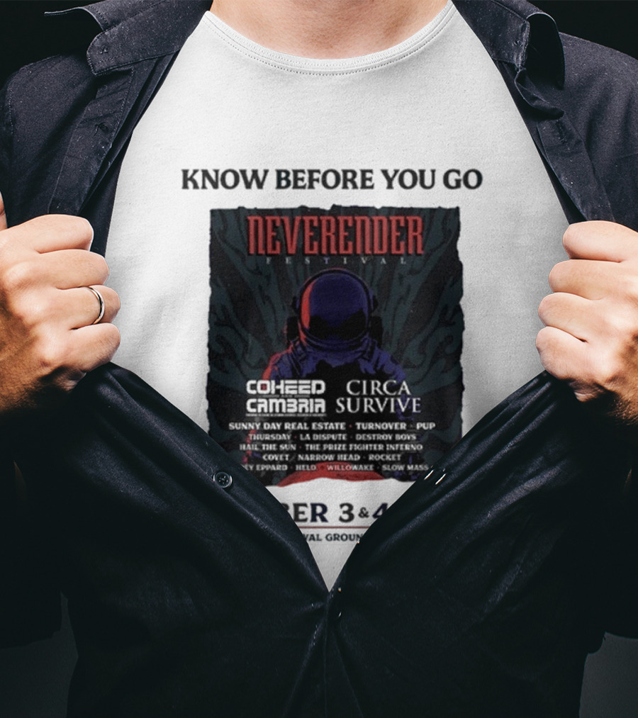 Neverender Coheed And Cambria Festival 2026 October Santa Ana Observatory Grounds T-Shirt