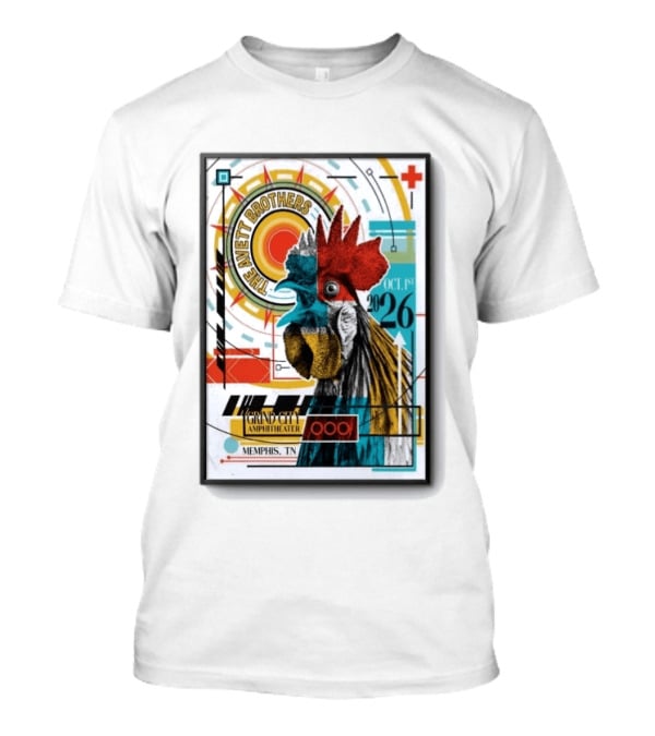The Avett Brothers Memphis TN Grand City Amphitheater October 1 2026 Rooster T-Shirt