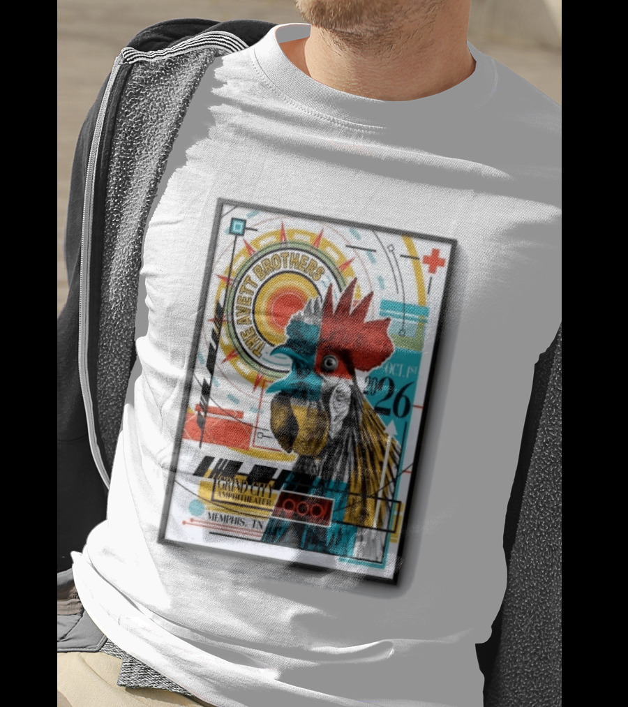The Avett Brothers Memphis TN Grand City Amphitheater October 1 2026 Rooster T-Shirt