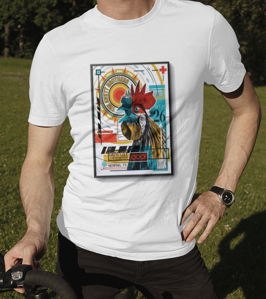 The Avett Brothers Memphis TN Grand City Amphitheater October 1 2026 Rooster T-Shirt
